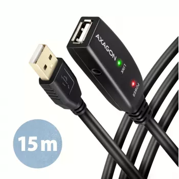 Axagon ADR-215 USB 2.0 A-M -> A-F actieve verleng-/repeaterkabel 15 m