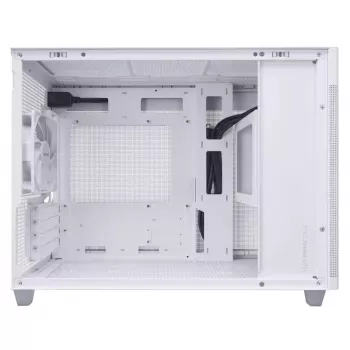 PC-behuizing ASUS AP201 PRIME CASE TG WIT Mini Tower — micro ATX, gehard glas, 3×3,5-inch bays, 1×2,5 inch, USB-A×2, USB-C×1