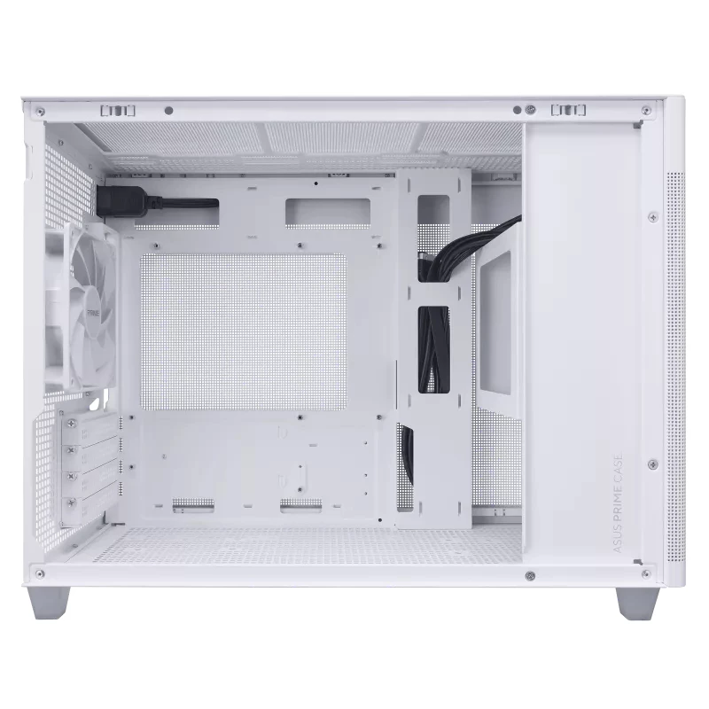 PC-behuizing ASUS AP201 PRIME CASE TG WIT Mini Tower — micro ATX, gehard glas, 3×3,5-inch bays, 1×2,5 inch, USB-A×2, USB-C×1