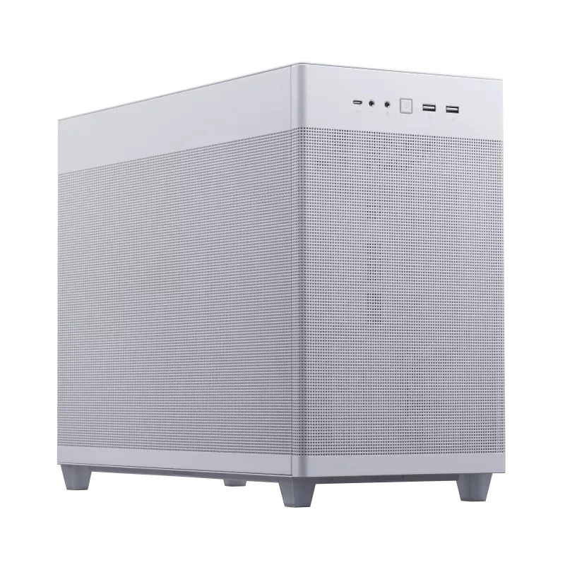 PC-behuizing ASUS AP201 PRIME CASE TG WIT Mini Tower — micro ATX, gehard glas, 3×3,5-inch bays, 1×2,5 inch, USB-A×2, USB-C×1