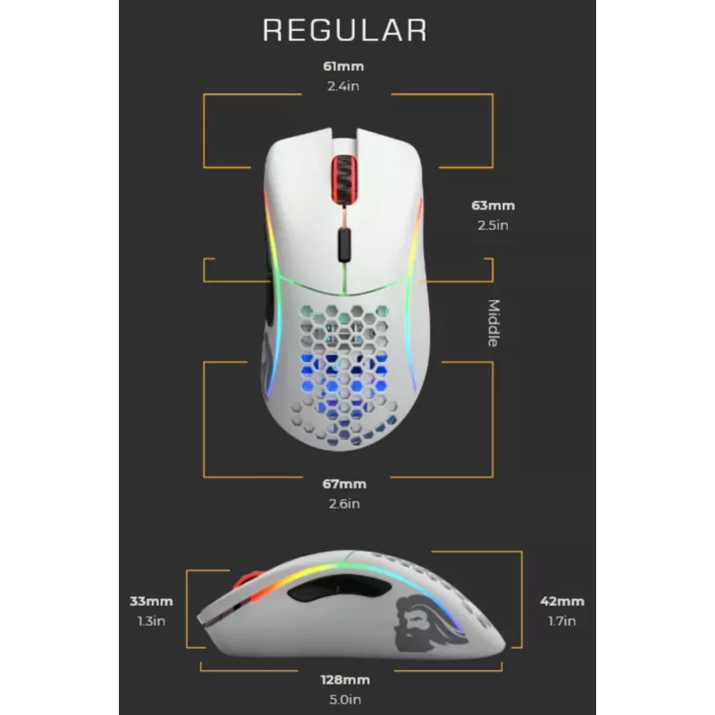 Glorious Gaming Glorious Model D muis Regular (White)