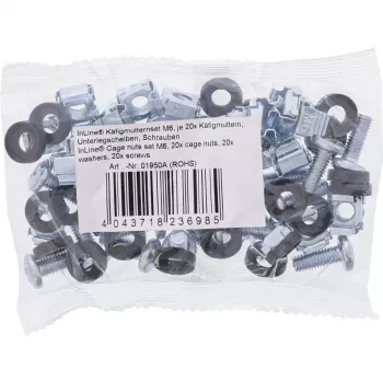 InLine kooimoeren-set M6 20 kooimoeren + 20 ringen + 20 schroeven