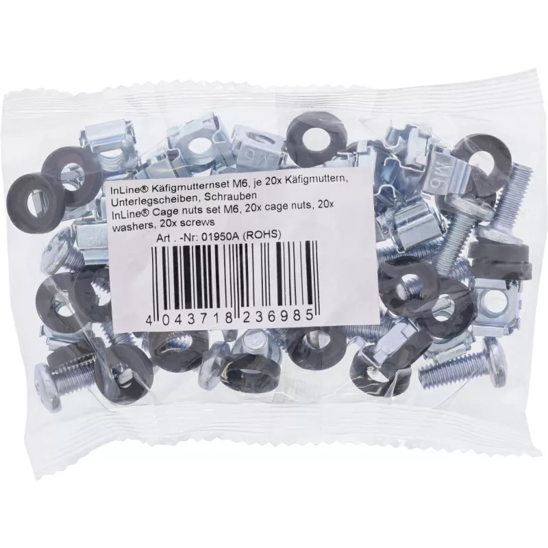 InLine kooimoeren-set M6 20 kooimoeren + 20 ringen + 20 schroeven