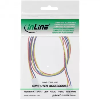 InLine ventilator-kabelverlenging 3-pin Molex stekker/bus lengte 0,60 m
