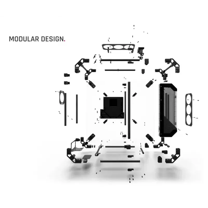 PC-behuizing Alphacool Apex Pro Skeleton full tower zwart