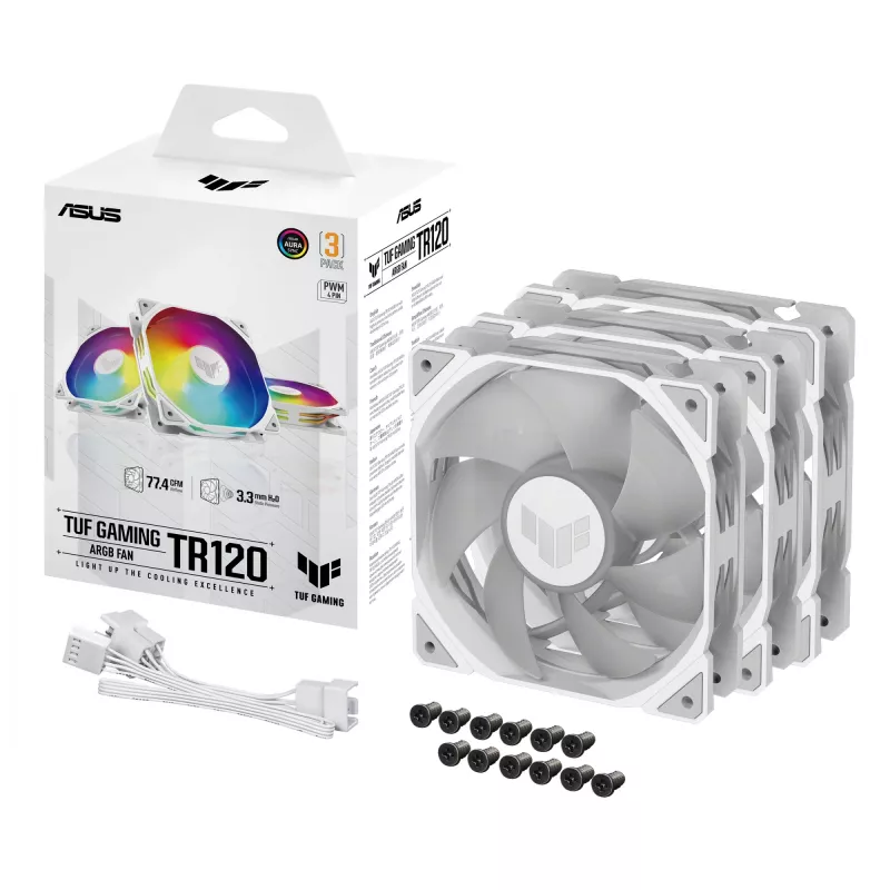ASUS TUF GAMING TR120 ARGB 3IN1 wit computerbehuizing luchtkoeler 12 cm