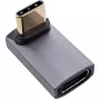 InLine USB4 adapter, USB-C stekker/bus haaks hoog/laag, aluminium, grijs
