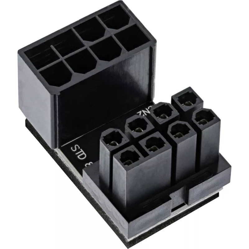InLine interne stroomadapter 180° ATX 8-pins stekker bus zwart 26638E