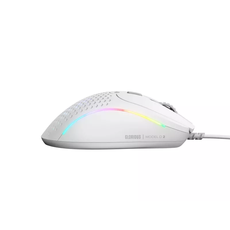 Glorious Gaming Glorious Model D 2 Wired - matwit, rechtshandig, optisch, USB Type-A, 26000 DPI, wit