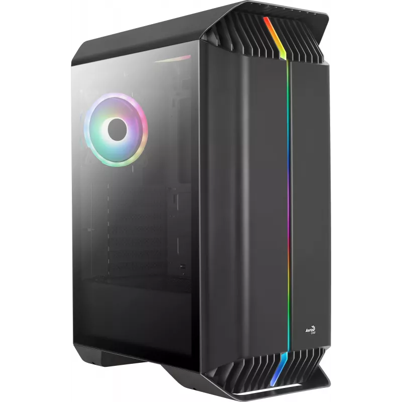 Aerocool GLADIATOR DUO ATX gaming-behuizing 3x ARGB 12cm ventilator, midi tower, pc, zwart, ATX, micro ATX, Mini-ITX, ABS, SPCC, gaming