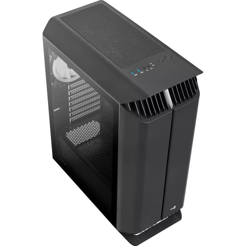 Aerocool GLADIATOR DUO ATX gaming-behuizing 3x ARGB 12cm ventilator, midi tower, pc, zwart, ATX, micro ATX, Mini-ITX, ABS, SPCC, gaming