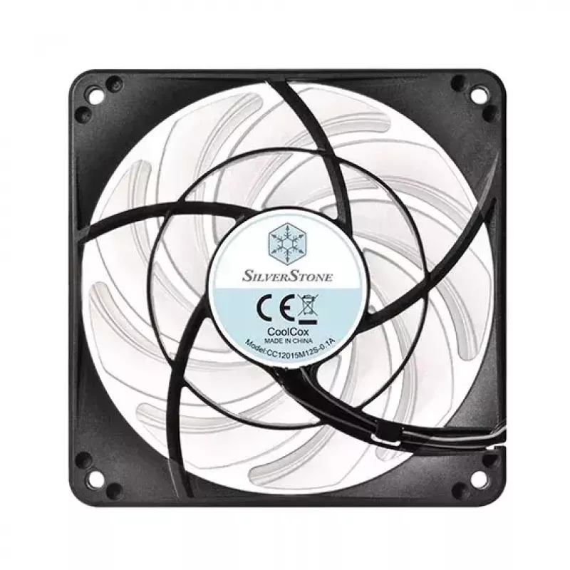 Luchtkoeler Silverstone FW124 voor computerbehuizing, zwart, wit