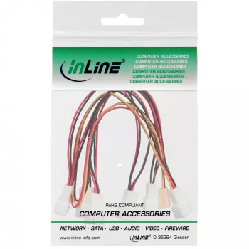 InLine ventilator-adapterkabel Y-kabel 3-polige Molex bus / 6x 3-polige Molex stekker