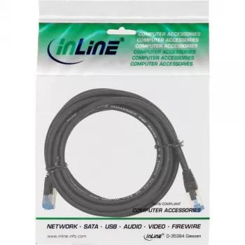 InLine patchkabel S/FTP PiMF Cat.6A halogeenvrij 500 MHz zwart 0,5 m
