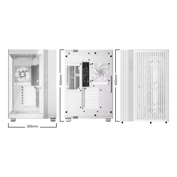 PC-behuizing be quiet! LIGHT BASE 600 LX wit midi tower — ATX, zijvenster, ARGB-front, USB-C, ondersteunt 360mm radiator