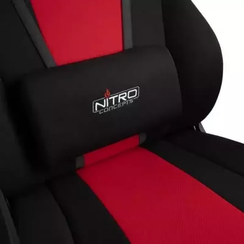 Gevoerde stoel Nitro Concepts E250 zwart rood in hoogte verstelbaar