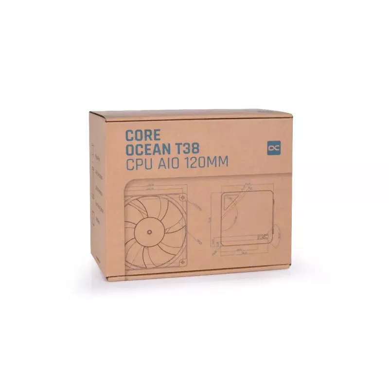 Vloeistofkoelingsset Alphacool T38 12 cm zwart 2500 RPM hydraulisch