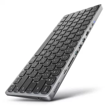 Axagon HMC-KB-US, USB 5Gbps-hub met toetsenbord, HDMI 4K/60Hz, 3x USB-A, SD/mSD, audio, PD 100, US-indeling
