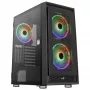 AeroCool Graphite v3 (Graphite-G-BK-v3) ACCM-PB24133.11 Midi Tower-behuizing, ATX/MicroATX/Mini-ITX, zijpaneel van gehard glas, zonder voeding, zwart