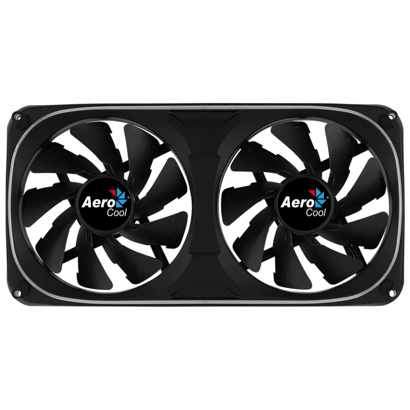 Aerocool ASTRO24 dual fan pc 12cm ARGB LED antivibratie-ondersteuning zwart