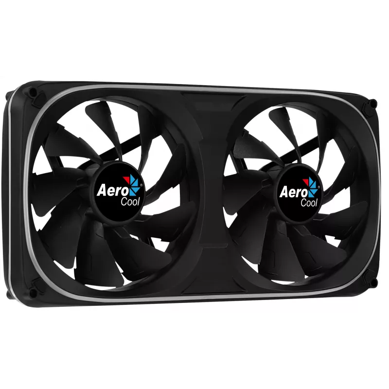 Aerocool ASTRO24 dual fan pc 12cm ARGB LED antivibratie-ondersteuning zwart