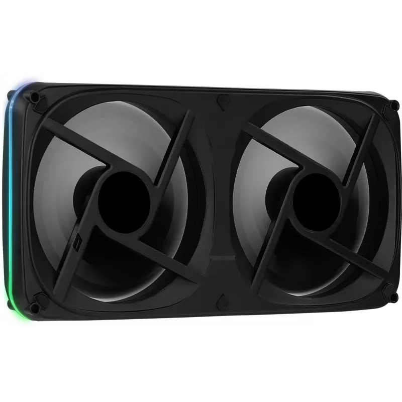 Aerocool ASTRO24 dual fan pc 12cm ARGB LED antivibratie-ondersteuning zwart