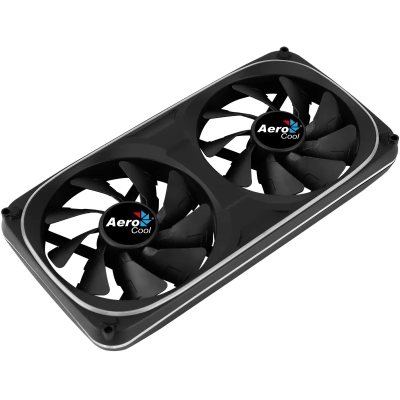 Aerocool ASTRO24 dual fan pc 12cm ARGB LED antivibratie-ondersteuning zwart