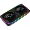 Aerocool ASTRO24 dual fan pc 12cm ARGB LED antivibratie-ondersteuning zwart