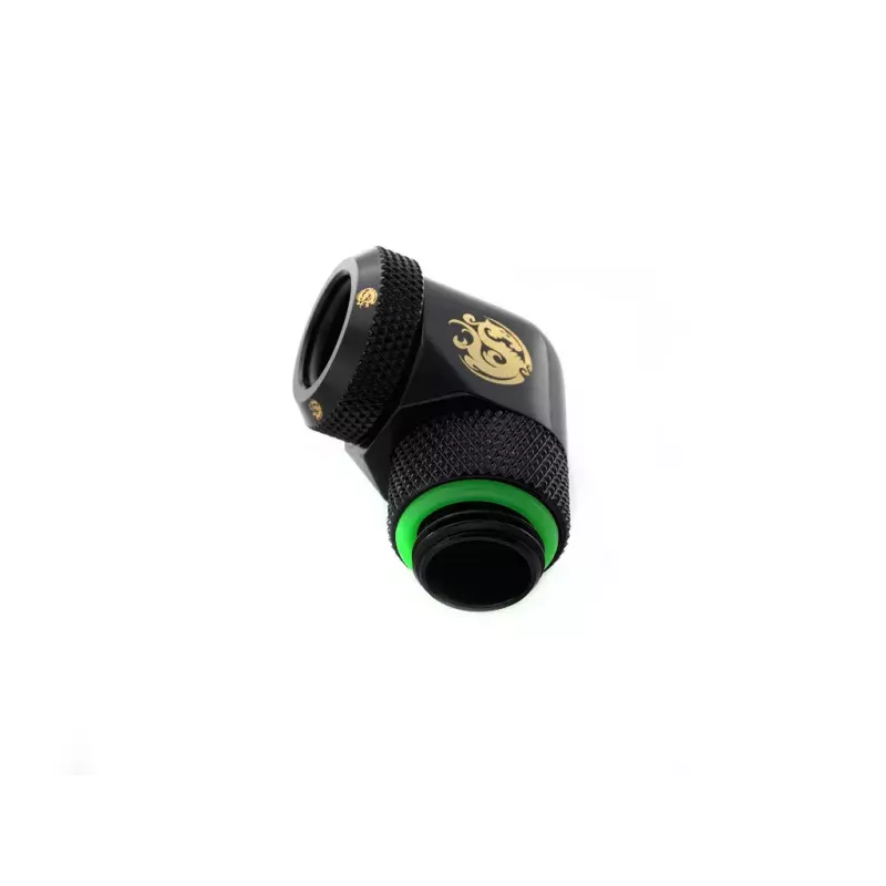 CPU/GPU-vloeistofkoelingsconnector BitsPower BP-MBE90RML messing 90° draaibare adapter 1/4 inch schroefdraad zwart
