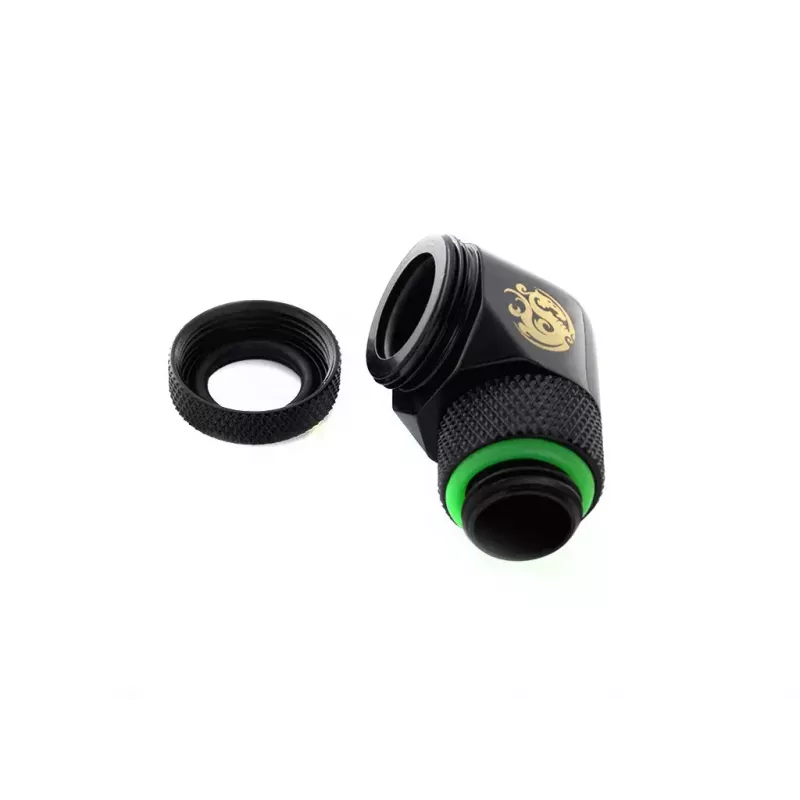 CPU/GPU-vloeistofkoelingsconnector BitsPower BP-MBE90RML messing 90° draaibare adapter 1/4 inch schroefdraad zwart