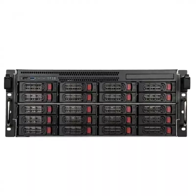 SilverStone SST-RM43-320-RS 4U rackserverbehuizing, E-ATX / SSI EEB, 20x 3,5″ SATA/SAS Hot-Swap, zwart