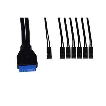 Alphacool ES front-I/O-paneel met USB 3.0 en kabelset voor servercases (25057)