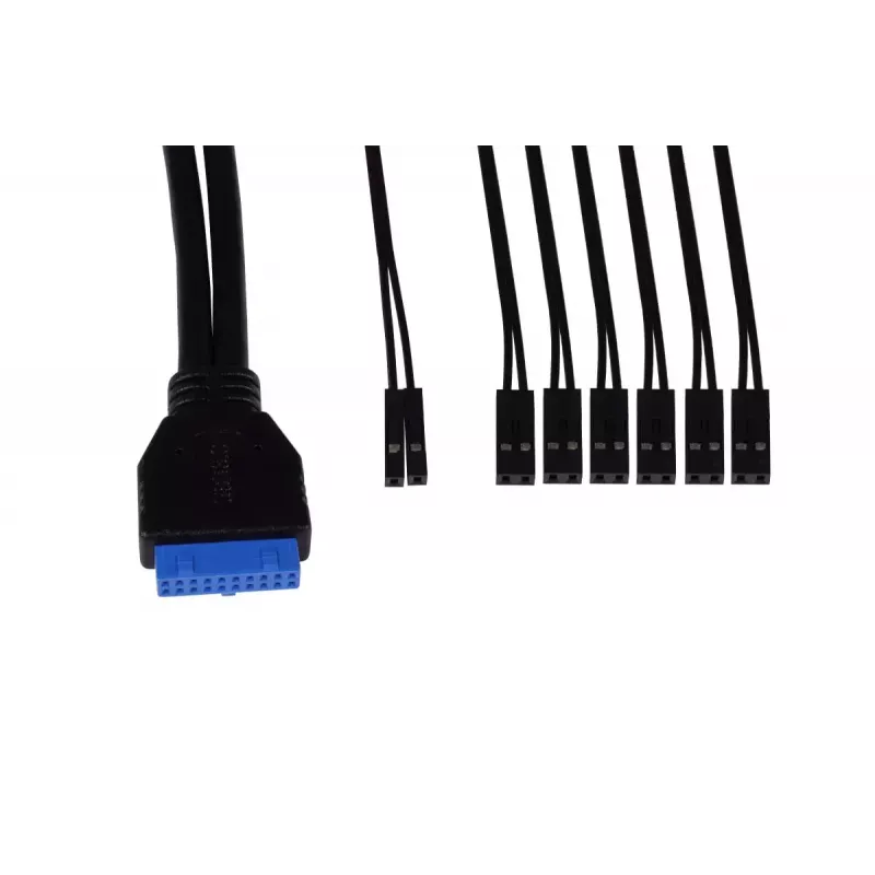Alphacool ES front-I/O-paneel met USB 3.0 en kabelset voor servercases (25057)