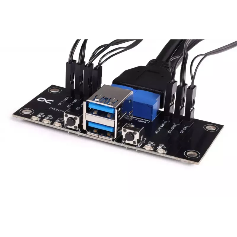 Alphacool ES front-I/O-paneel met USB 3.0 en kabelset voor servercases (25057)