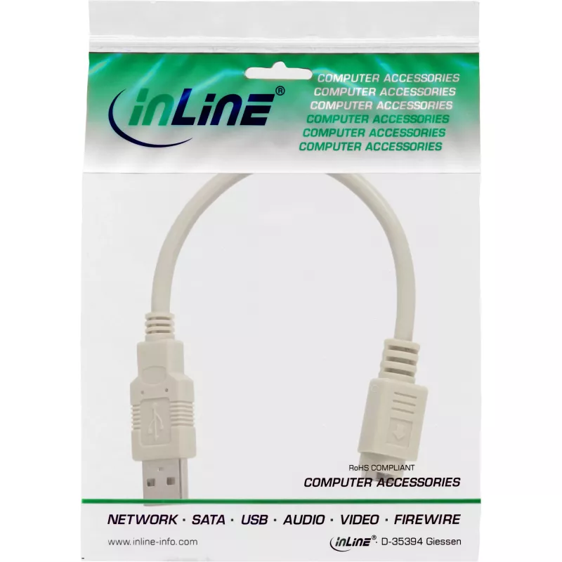 USB-adapterkabel USB Type-A stekker / PS/2 bus InLine 33102