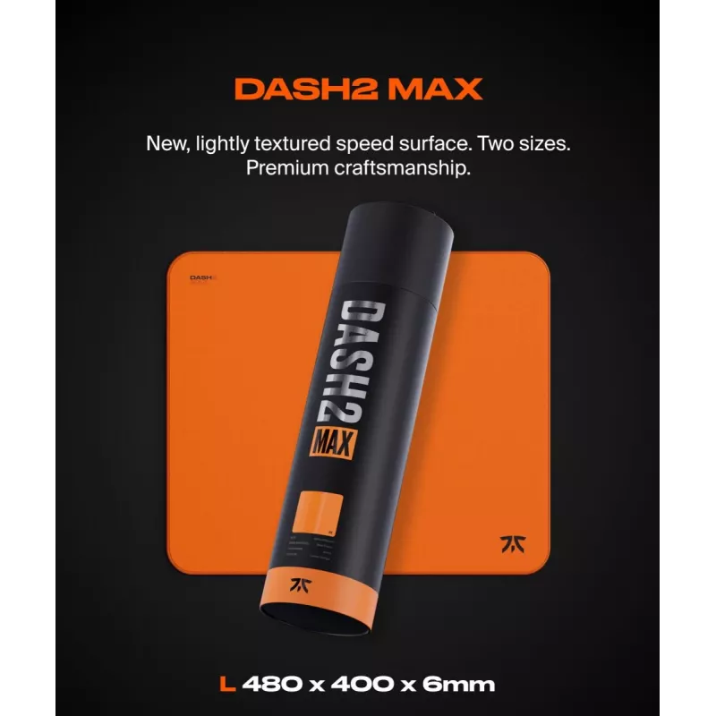 FNATIC muismat - Dash V2 Max L - zonsondergang oranje