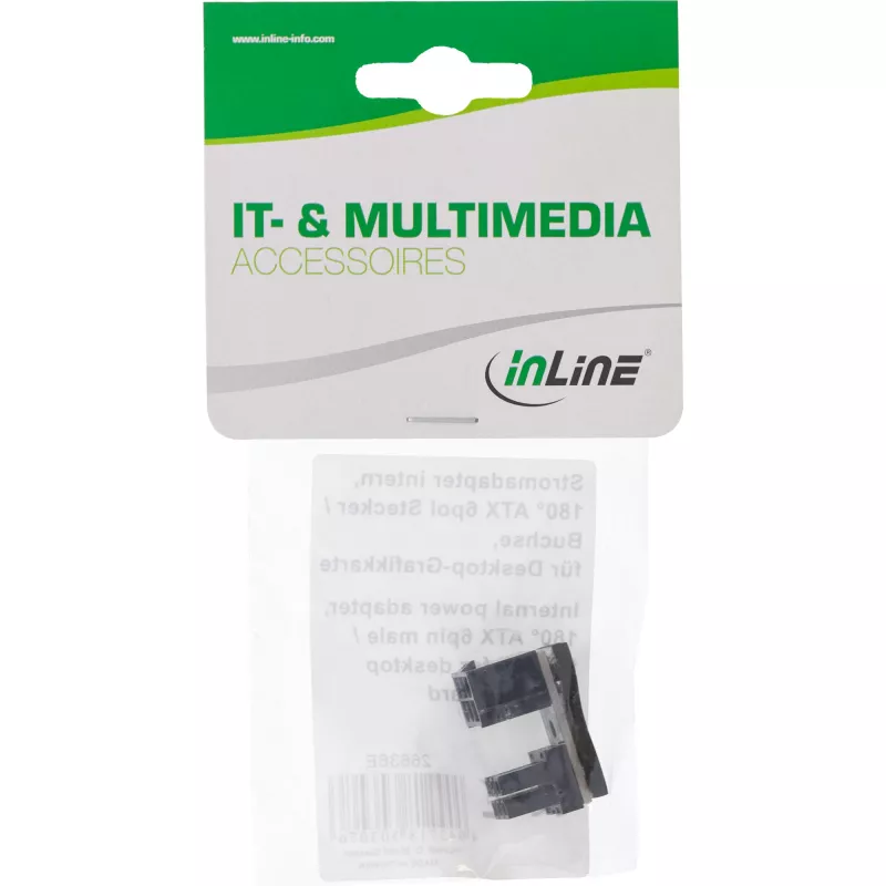 InLine Power-adapter intern 180° ATX 6-pins stekker bus zwart 26636E
