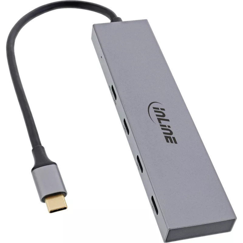 InLine USB 3.2 Gen.2 hub (10 Gb/s), 4 poorten USB-C, OTG, aluminium behuizing