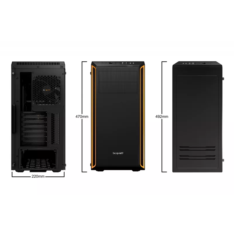 be quiet Pure Base 600 Window midi tower zwart, oranje