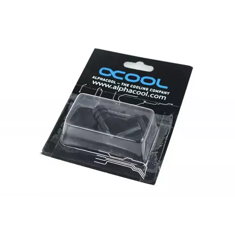Fitting Alphacool 17136 messing zwart 35 mm breedte 17 mm diepte 29 mm hoogte