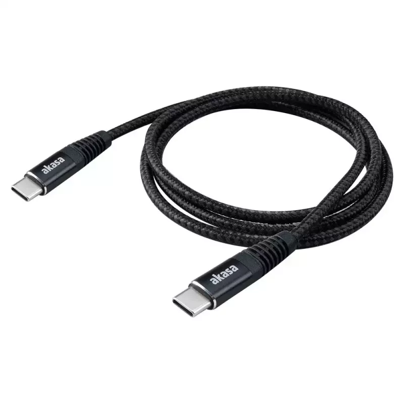 USB-kabel Akasa AK-CBUB54-10BK 1 m USB-C zwart