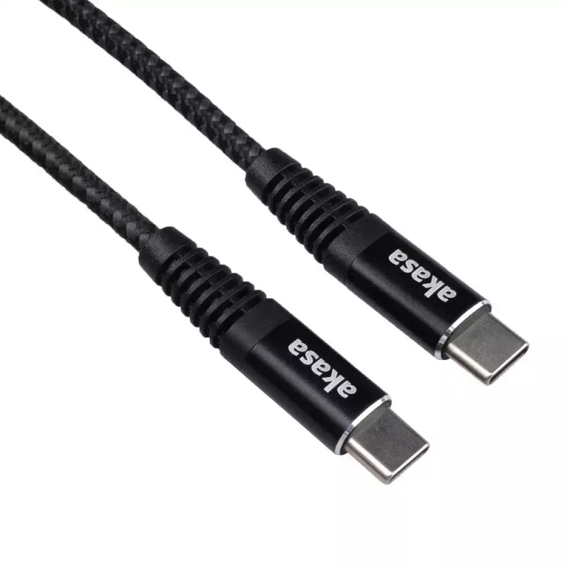 USB-kabel Akasa AK-CBUB54-10BK 1 m USB-C zwart