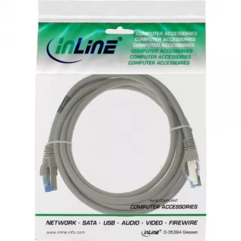 InLine patchkabel S/FTP PiMF Cat.6A halogeenvrij 500MHz grijs 15m