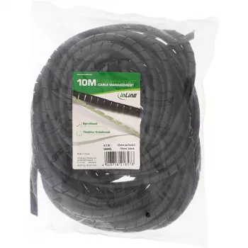 InLine spiraalwikkelband 10 m, zwart, 10 mm, zwart, 1 cm, 169 g, 200 mm, 210 mm, 50 mm