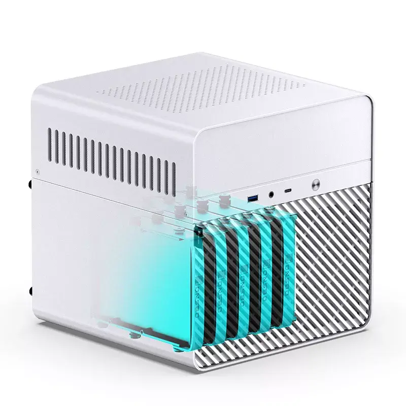 Jonsbo N2 Mini-ITX NAS-behuizing, kubus, aluminium/staal, wit