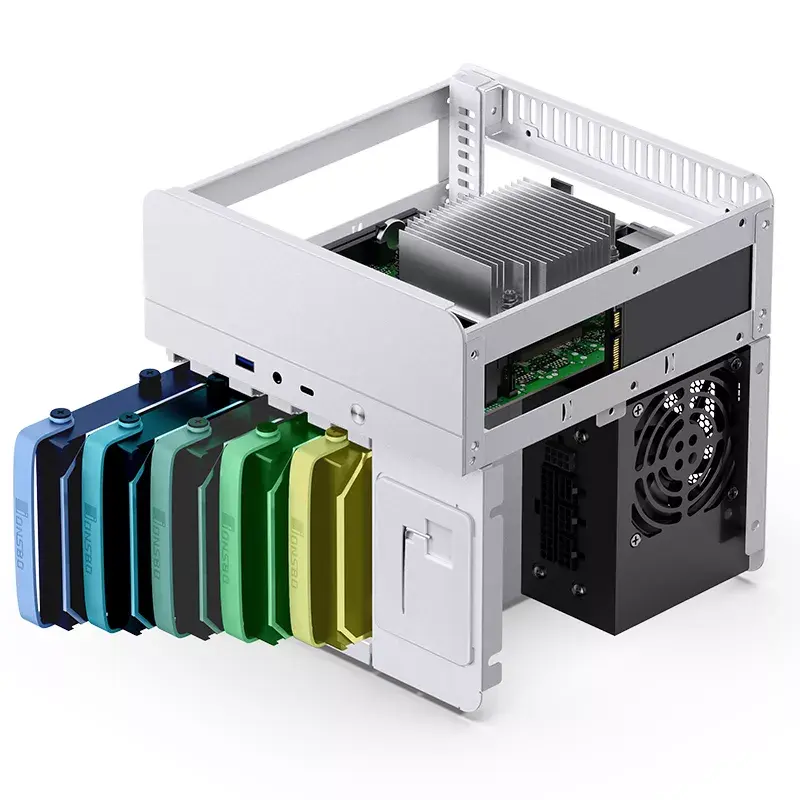 Jonsbo N2 Mini-ITX NAS-behuizing, kubus, aluminium/staal, wit