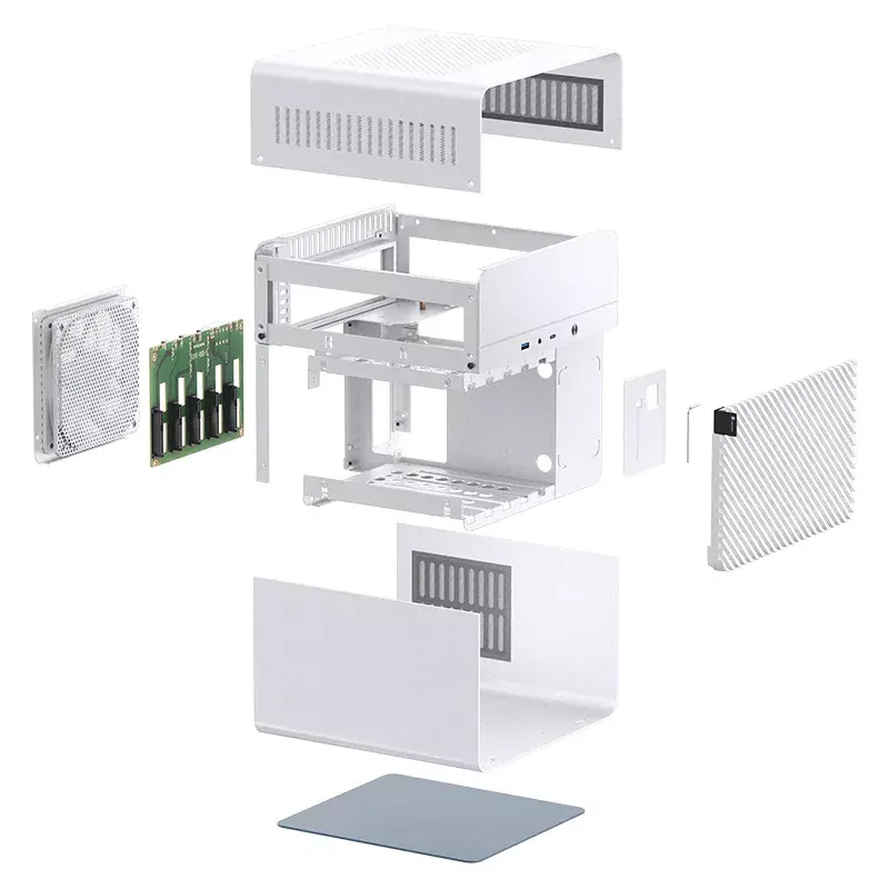 Jonsbo N2 Mini-ITX NAS-behuizing, kubus, aluminium/staal, wit