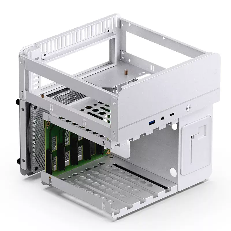 Jonsbo N2 Mini-ITX NAS-behuizing, kubus, aluminium/staal, wit