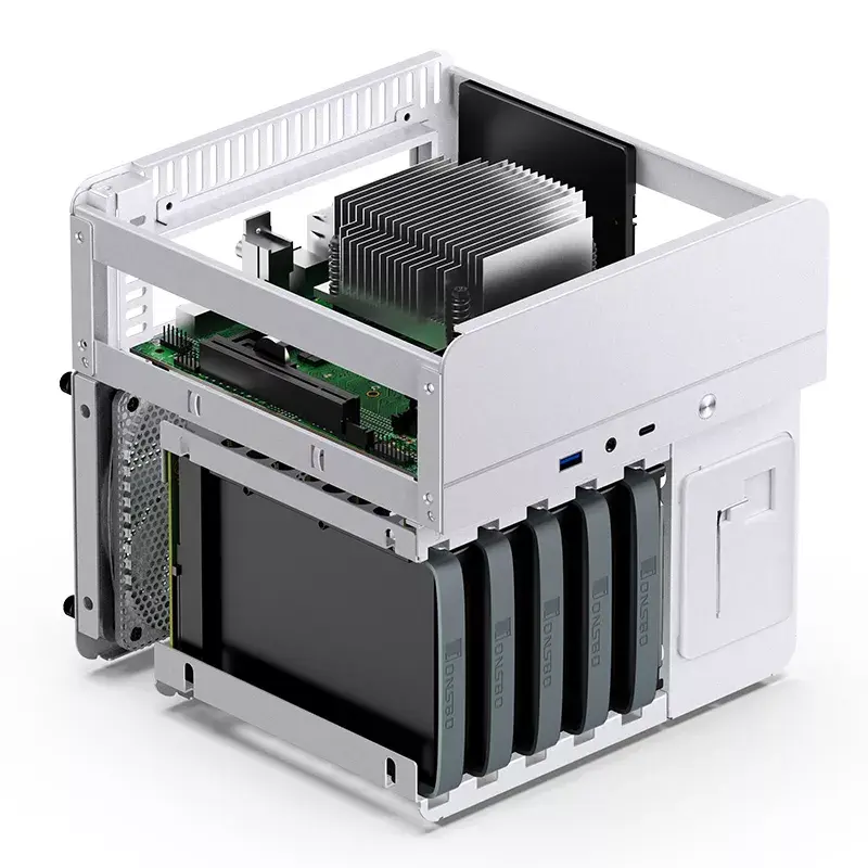 Jonsbo N2 Mini-ITX NAS-behuizing, kubus, aluminium/staal, wit