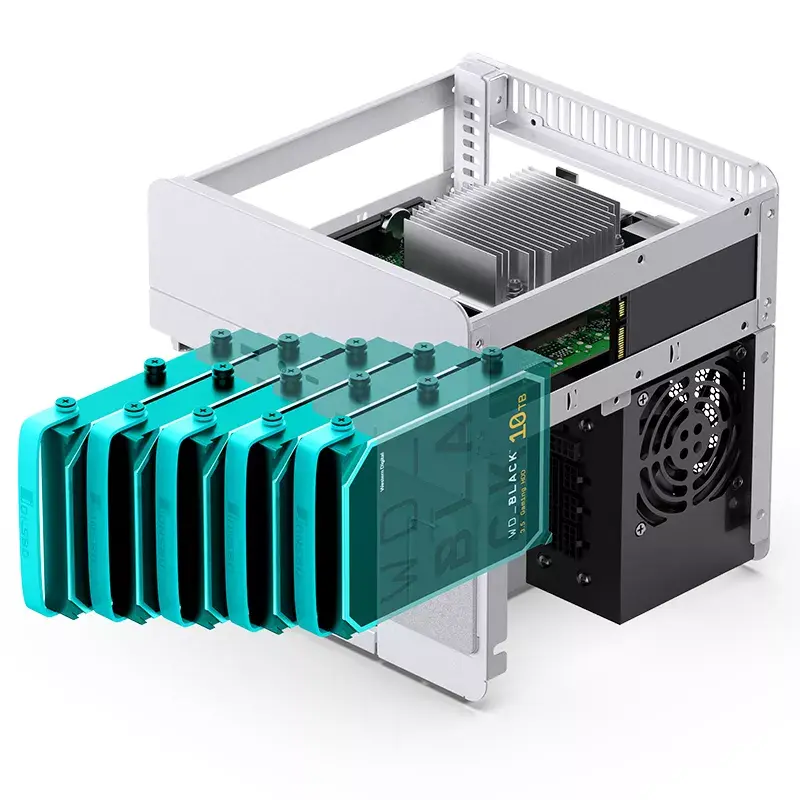 Jonsbo N2 Mini-ITX NAS-behuizing, kubus, aluminium/staal, wit
